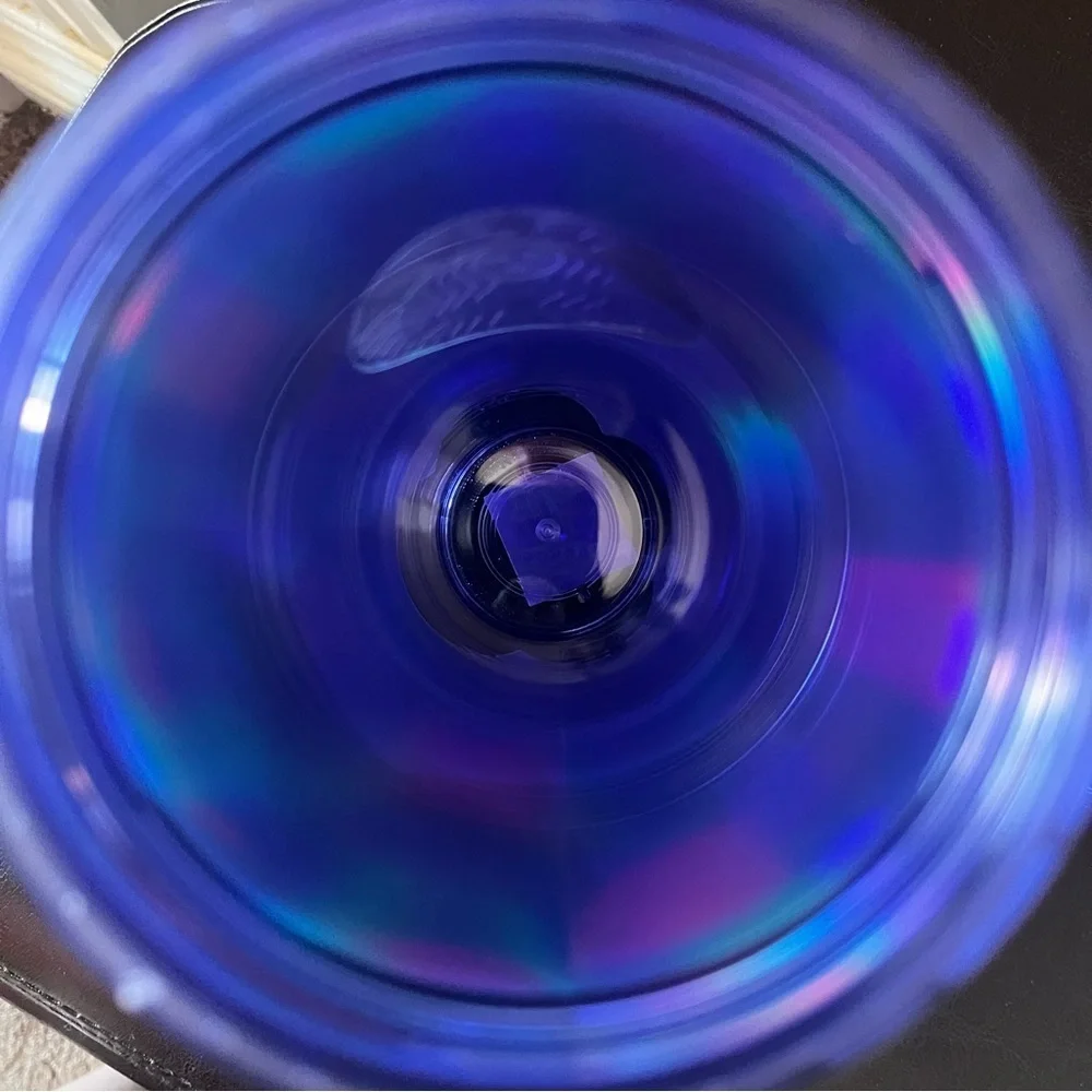 NWT Starbucks periwinkle acrylic kaleidoscope tumbler lid straw 24 oz cold